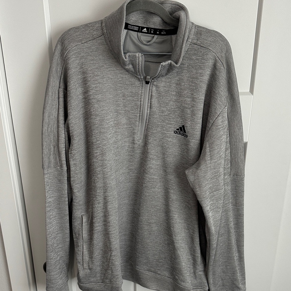 Adidas Men's Zip-Up Gray Sweater
